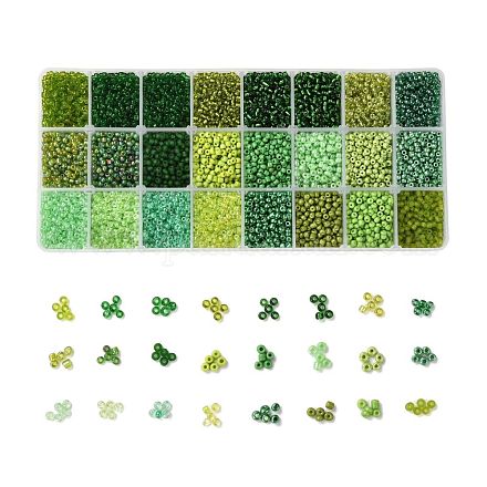 Série verte 600g 24 couleurs perles de rocaille en verre SEED-JP0008-04-3mm-1