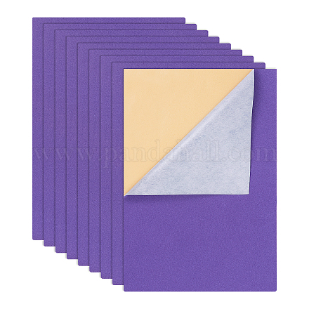 ジュエリー植毛織物  自己粘着性の布地  青紫色  40x28.9~29cm  12シート/セット TOOL-BC0001-75M-1