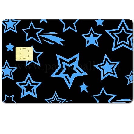 PVC プラスチック防水カード ステッカー  銀行カードの装飾用の粘着カードスキン  長方形  スター  186.3x137.3mm DIY-WH0432-049-1