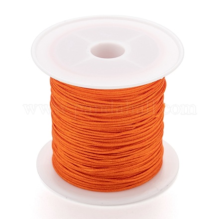 ナイロン糸コード  DIY編組ボールジュエリーコードを作る  ダークオレンジ  0.8mm  約10m /ロール（10.93ヤード/ロール） NWIR-NS018-0.8mm-022-1