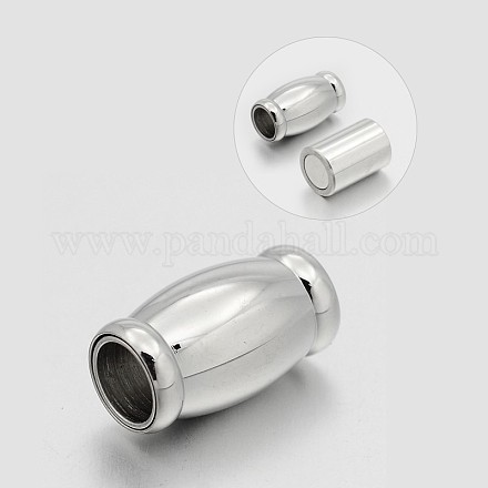 Barrel 304 Stainless Steel Magnetic Clasps STAS-N061-36-1