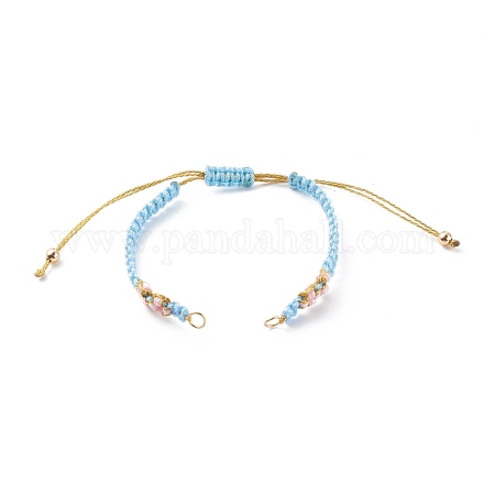 Fabrication de bracelets de perles tressés en fil de polyester et de nylon AJEW-JB00945-06-1