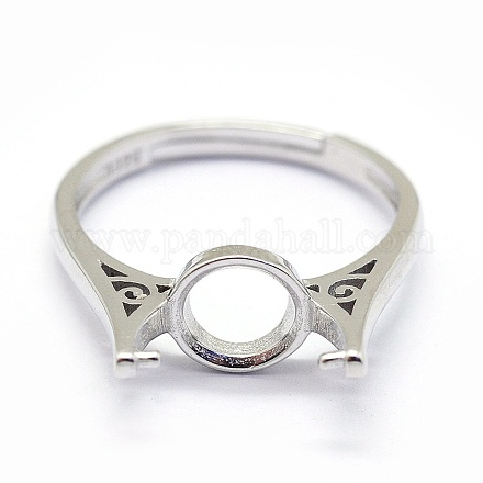 Verstellbare 925 Sterling Silber Ring Komponenten X-STER-I016-006P-1