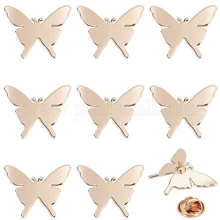 10 juego de broche de pin de solapa de mariposa de aleación JEWB-FG0001-12KCG-1