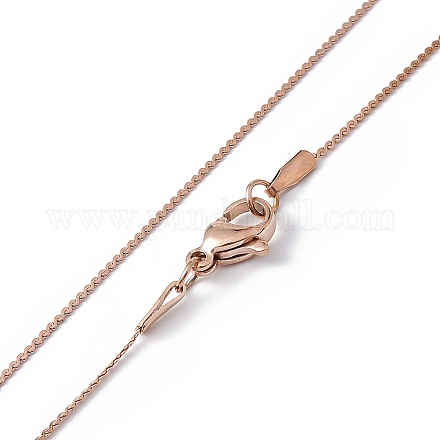 Ионное покрытие (ip) 304 ожерелье из змеевика из нержавеющей стали для мужчин и женщин NJEW-G076-01B-RG-1