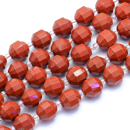 Rosso naturale perline di diaspro fili G-I279-A09-1