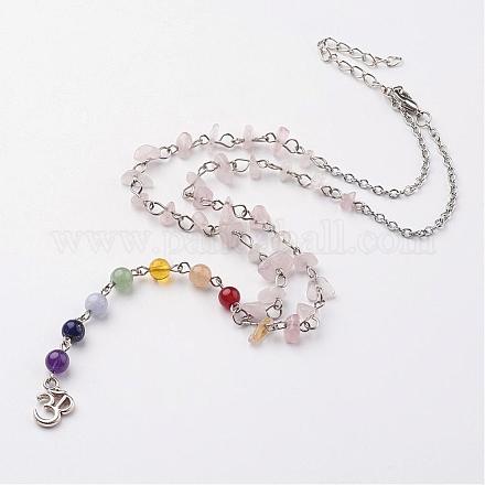 Natural Mixed Stone Beads Necklaces NJEW-JN01774-01-1