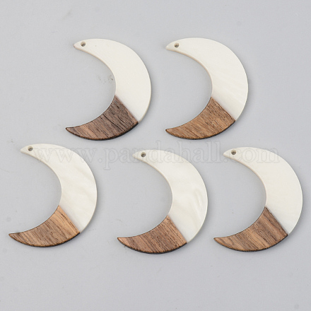 Opaque Resin & Walnut Wood Pendants RESI-S389-056A-C04-1