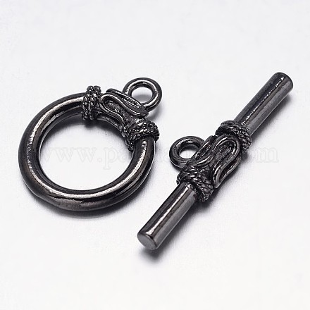 Brass Ring Toggle Clasps KK-L116-22B-1