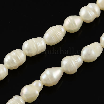 Natural Cultured Freshwater Pearl Beads Strands Rice A23TN011-1