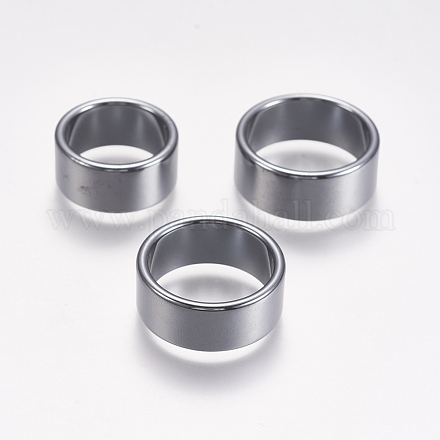 Немагнитные синтетические гематитовые кольца RJEW-K223-01-21mm-1