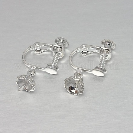 Alloy Clip-on Earring Components PALLOY-I142-01P-1