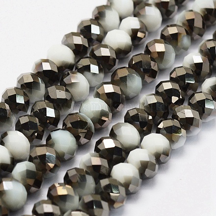 Chapelets de perles en verre électroplaqué EGLA-P029-01-6x8mm-05-1