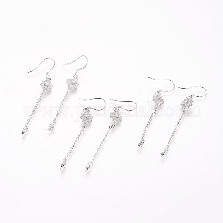 Accessoires de puces d'oreilles en laiton avec zircone cubique EJEW-J097-I01-P-1