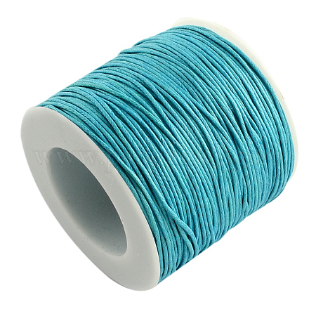 Eco-Friendly Waxed Cotton Thread Cords, Macrame Beading Cords, for Bracelet  Necklace Jewelry Making, Medium Turquoise, 1mm, about 100yards/roll