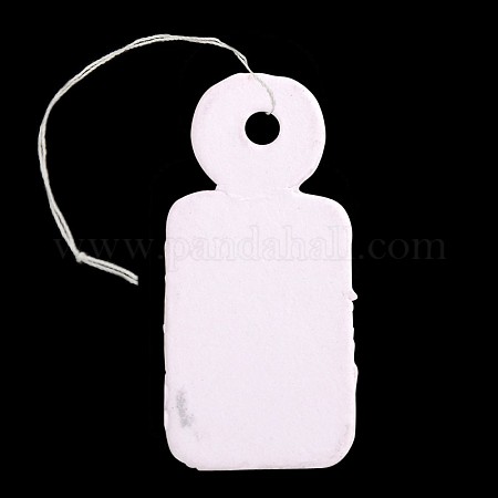 Wholesale PandaHall About 1000 Pcs White String Jewelry Price Tags Clothing  Display Tag Rectangle Price Label Design Blank White 23x13mm 