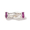 Brass Micro Pave Cubic Zirconia Fold Over Clasps, Silver, 20mm