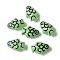 Baking Paint Glass Enamel Beads, Fish, Dark Sea Green, 19.5~20x13.5~14x9mm, Hole: 1.4mm