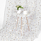 Polyester Embroidered Mesh Fabrics, Flower Pattern, White, 1500x0.1mm, 5 yards/pc