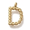 PVD Vacuum Plating 304 Stainless Steel Pendants, Real 18K Gold Plated, Letter Charm, Letter D, 14x8.5x3mm, Hole: 1.8mm