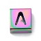 Ion Plating(IP) 304 Stainless Steel Square Slide Charms, Rainbow Color, Letter A, 9x8x4mm, Hole: 3.5x8.5mm