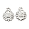 Non-Tarnish 304 Stainless Steel Charms, Flower Charm, Stainless Steel Color, 13.5x10.5x1.5mm, Hole: 1.4mm