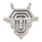 Brass Micro Pave Cubic Zirconia Pendants, Clear, 16.5x15x2mm, Hole: 1.2mm