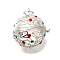 Rack Plating Brass Enamel Bead Cage Pendants, Cadmium Free & Lead Free, Long-Lasting Plated, Pig Nose, Silver, 22.5x17.5x20.5mm