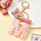 Resin & Acrylic & Faux Suede Tassel Keychain, with Alloy Clasp and Iron Rings, Letter M, 10cm