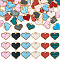 Pandahall 50Pcs Alloy Enamel Charms, Heart Charms, Golden, Mixed Color, 14x15x2mm, Hole: 1.6mm