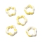 Flower Hollow Glazed Porcelain Bead Frame, Floral Ceramic Beads, Yellow, 15.5x16x5mm, Hole: 2.5mm