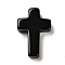 Synthetic Obsidian Pendants, Religion Corss Charms, 26~26.5x17.5~18x6~6.5mm, Hole: 1.6mm