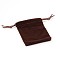 Rectangle Velours Jewelry Bags, Saddle Brown, 8.8x7cm