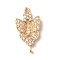 Brass Micro Pave Cubic Zirconia Connector Charms, Butterfly Links, Golden, Lavender, 27x14x2.5mm, Hole: 1.5mm