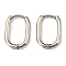 Tarnish Resistant Stainless Steel Huggie Hoop Earrings, 304 Stainless Steel Needle with 201 Stainless Steel Ring, Oval, Stainless Steel Color, 15x10.5x2mm