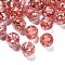 Transparent Resin with Paillette Beads, Round, Faceted, Tomato, 16mm, Hole: 2mm