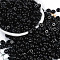 Transparent Colours Glass Seed Beads, Donut, Black, 6.5x3mm, Hole: 1.8mm, about 30pcs/10g