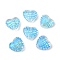 Transparent Glass Enamel Beads, Heart, Light Sky Blue, 19.5x21x8.5mm, Hole: 1.2mm