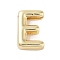 Rack Plating Brass Beads, for Personalized Name Necklace Making, Cadmium Free & Lead Free, Long-Lasting Plated, Real 18K Gold Plated, Letter E, 14.5x9.5x4.5mm, Hole: 1.5x10.5mm
