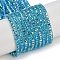 Electroplate Glass Beads Strands, Pearl Luster Plated, Faceted, Rondelle, Dark Turquoise, 2.4~3x4mm, Hole: 1mm, about 145~151pcs/strand, 37.5~40cm
