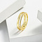 Simple Style 925 Sterling Silver Micro Pave Clear Cubic Zirconia Finger Rings, with S925 Stamp, Golden, US Size 9(18.9mm)