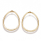 Brass Pendants, Oval, Nickel Free, Real 18K Gold Plated, 44x28x2mm, Hole: 1mm