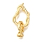 Brass Fold Over Clasps, Twist, Real 18K Gold Plated, 30.5mm, Twist: 21.5x15x3mm, Clasp: 13x6.5x5.5mm