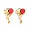 304 Stainless Steel Pendants, with Enamel, Melting Heart with Word Dream Charms, Ion Plating(IP), Real 18K Gold Plated, 22x14x2.5mm, Hole: 1.6~1.8mm
