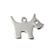 Non-Tarnish 201 Stainless Steel Pendants, Dog Charm, Stainless Steel Color, 11x15x1mm, Hole: 1.4mm