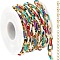 304 Stainless Steel Enamel Cable Chains, Oval, Unwelded, Ion Plating(IP), Golden, Colorful, 11x8x2mm