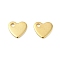 304 Stainless Steel Stamping Blank Tag Pendants, Heart Charms, Real 18k Gold Plated, 10x9x1.5mm, Hole: 1.8mm
