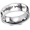 Shark Pattern 201 Stainless Steel Finger Rings, Stainless Steel Color, US Size 10(19.8mm)