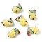Handmade Porcelain Beads, Bird, Famille Rose Porcelain, Champagne Yellow, 19.5~20.5x16~19x11~11.5mm, Hole: 1.8mm