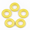 Painted Wooden Linking Rings, Ring, Yellow, 24.5x6mm, Hole: 12mm
